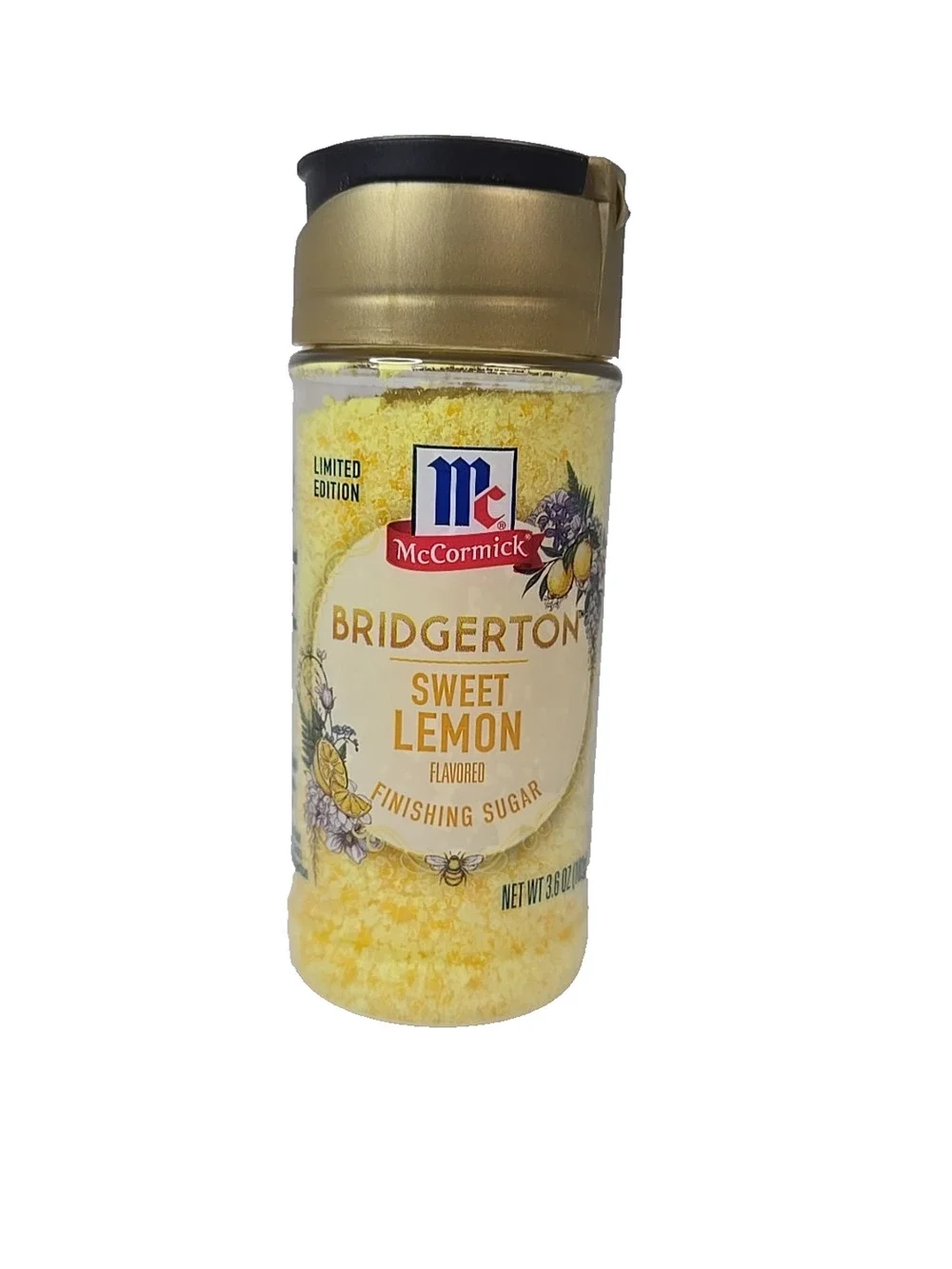 McCormick x Bridgerton 3.45 oz Finishing Sugar Bottle, Sweet Lemon NEW